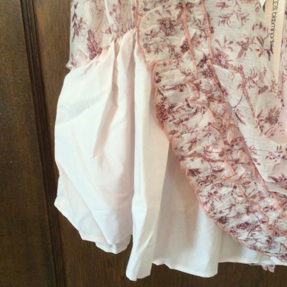 Aqua Floral Smocked Mini Skirt sz medium - Picture 6 of 8